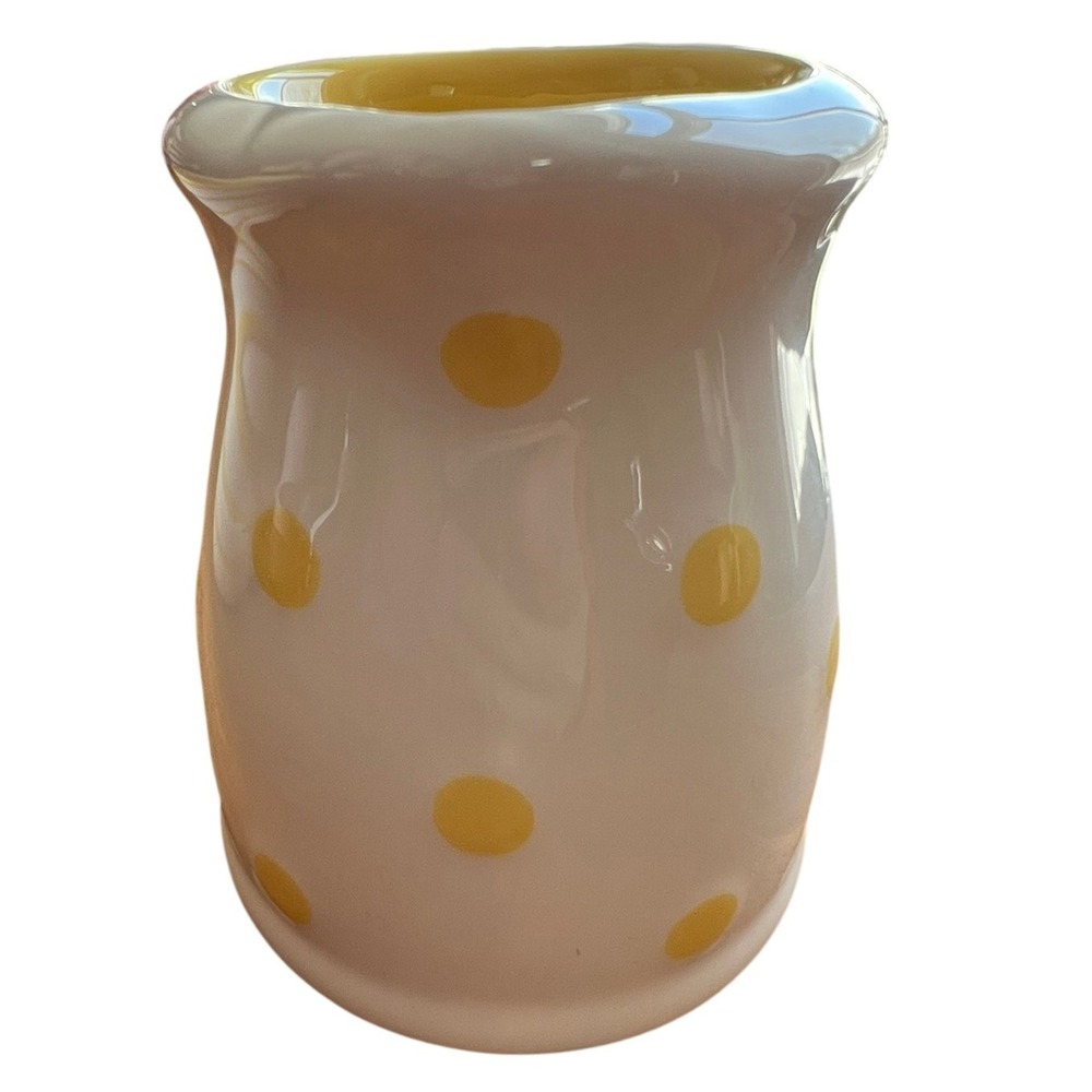 Grace's Pantry Mixing Bowl Set & Pitcher Yellow White Polka Dot Striped 4pc NWOT - Picture 9 of 10